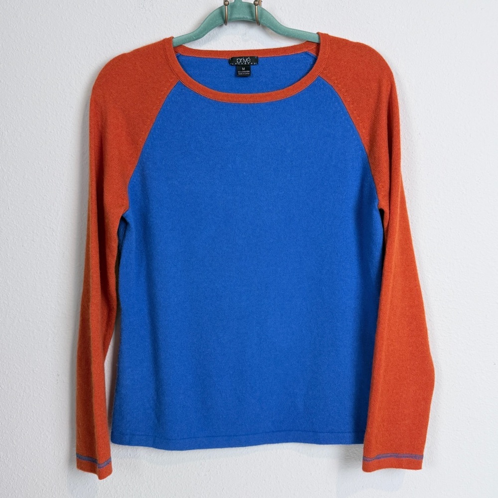 Prive Blue Cashmere Raglan Sleeve Sweater M